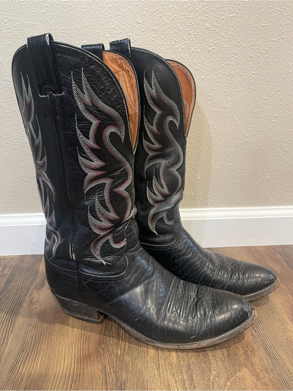 Vintage Nocona Boots 817 Black Leather Cowboy Western Men’s 9.5 B Made in USA